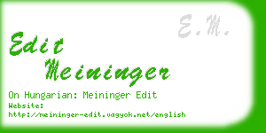 edit meininger business card